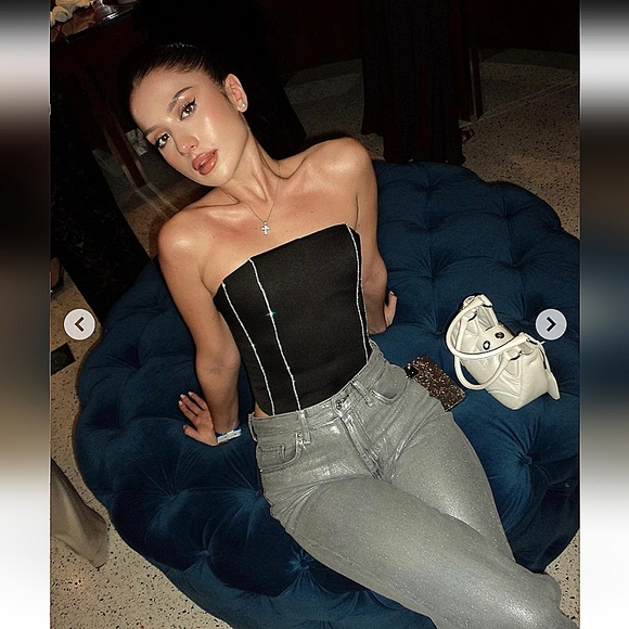 Zara Metallic Foil Wide Leg Jeans - Picture 8 of 16